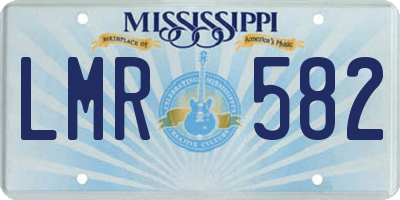 MS license plate LMR582