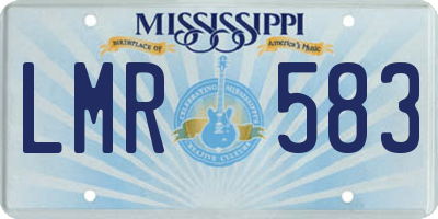 MS license plate LMR583