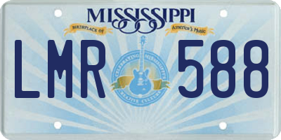 MS license plate LMR588