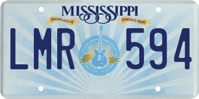 MS license plate LMR594