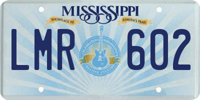 MS license plate LMR602