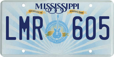 MS license plate LMR605