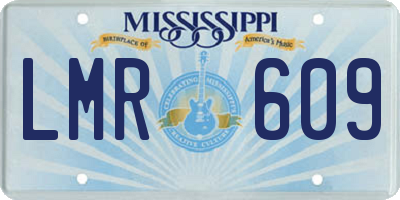 MS license plate LMR609