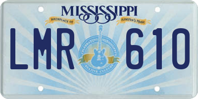 MS license plate LMR610