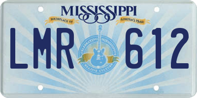 MS license plate LMR612