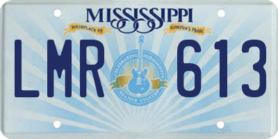 MS license plate LMR613
