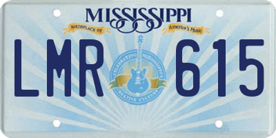 MS license plate LMR615
