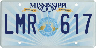 MS license plate LMR617