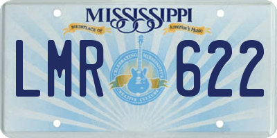 MS license plate LMR622