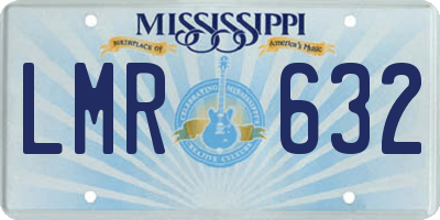 MS license plate LMR632