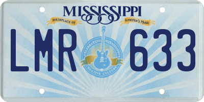 MS license plate LMR633