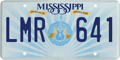 MS license plate LMR641