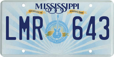 MS license plate LMR643