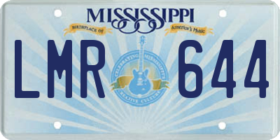 MS license plate LMR644