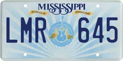 MS license plate LMR645