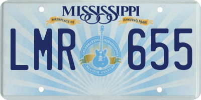 MS license plate LMR655