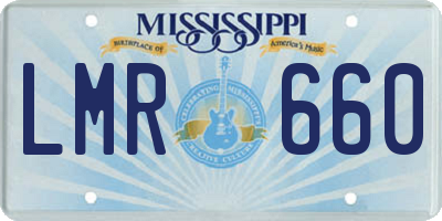 MS license plate LMR660
