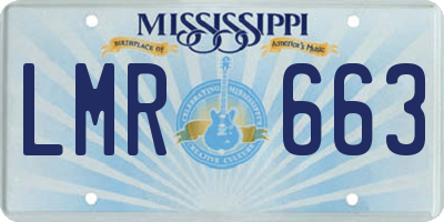 MS license plate LMR663