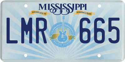 MS license plate LMR665