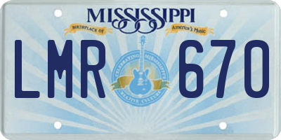MS license plate LMR670