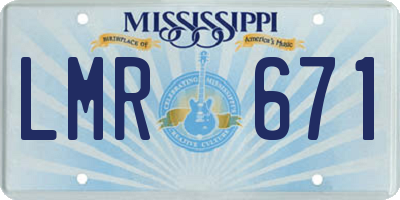 MS license plate LMR671