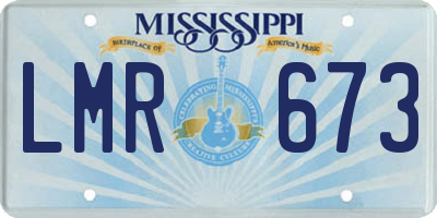 MS license plate LMR673