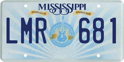 MS license plate LMR681