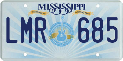MS license plate LMR685