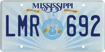 MS license plate LMR692