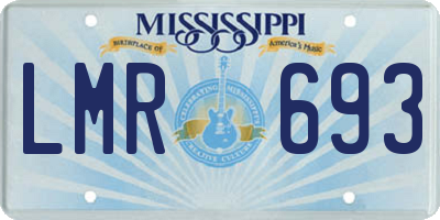 MS license plate LMR693