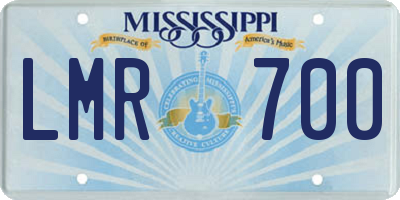 MS license plate LMR700