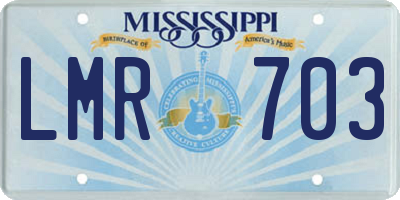 MS license plate LMR703