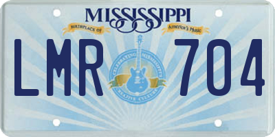 MS license plate LMR704