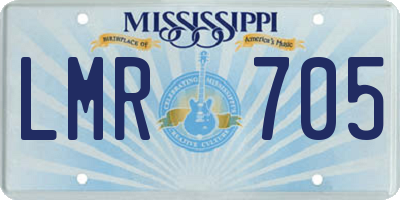 MS license plate LMR705