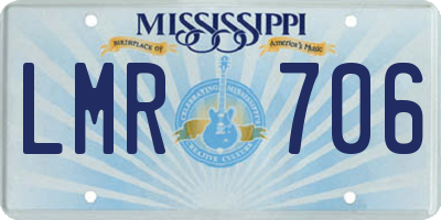 MS license plate LMR706