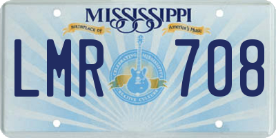 MS license plate LMR708