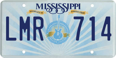 MS license plate LMR714