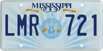 MS license plate LMR721