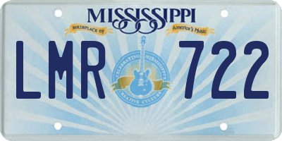 MS license plate LMR722