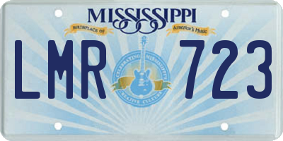 MS license plate LMR723