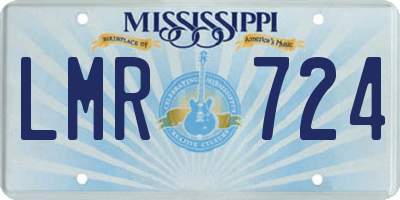 MS license plate LMR724