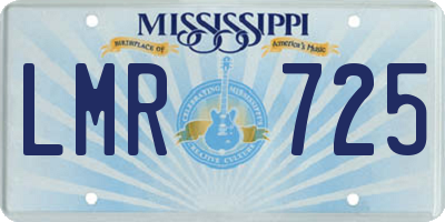 MS license plate LMR725
