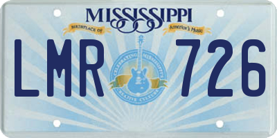 MS license plate LMR726