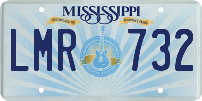 MS license plate LMR732