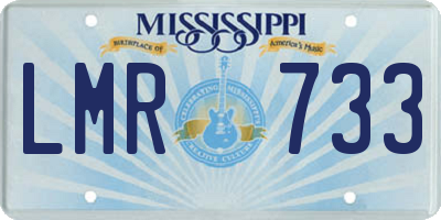 MS license plate LMR733