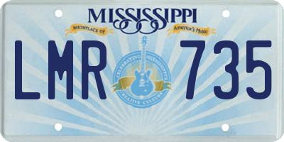 MS license plate LMR735