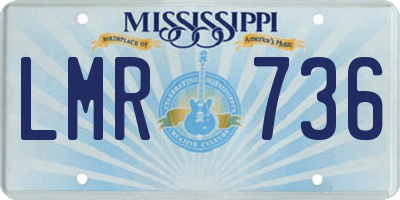 MS license plate LMR736