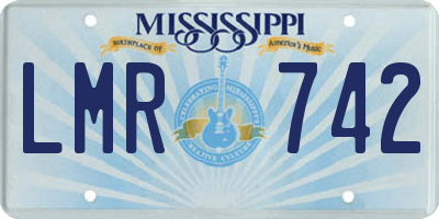 MS license plate LMR742