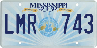 MS license plate LMR743