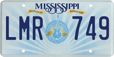 MS license plate LMR749